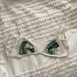 Tropical with mesh bralette swim top